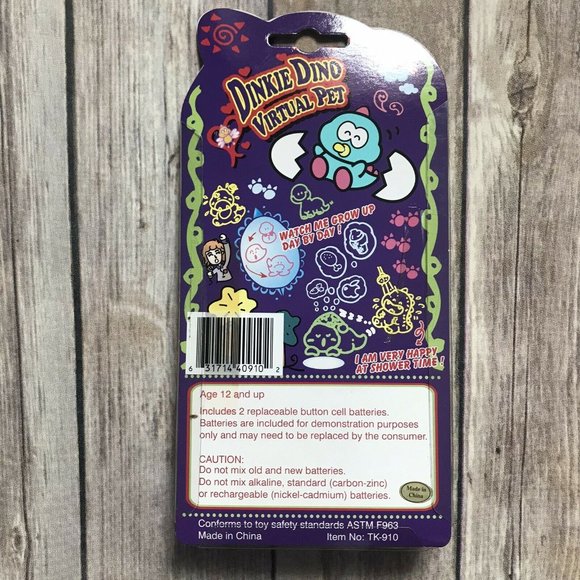 Vintage Dinkie Dino Virtual Pet DinoKun Keychain Red - Picture 3 of 3